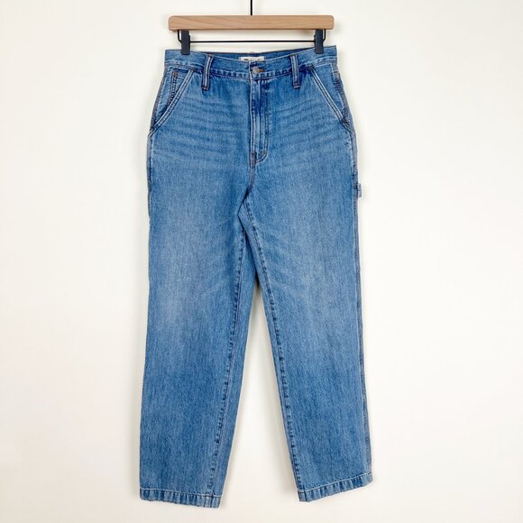 Madewell Perfect Vintage Straight Jean Carpenter Cargo Denim High Rise Workwear - Picture 4 of 13